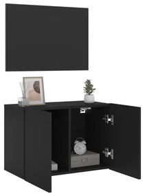 fekete falra szerelhető TV-szekrény 60 x 30 x 41 cm