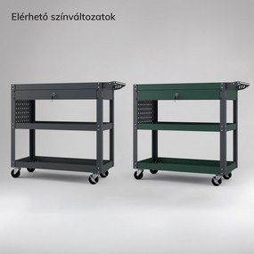 Műhelyi szerszámkocsi fiókkal, görgőkön, antracit, 800x800x380 mm: FRED