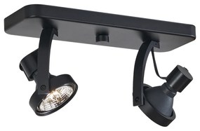 Design mennyezeti spotlámpa fekete GU10 70mm 2-lámpás állítható - Vo