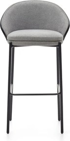 Fekete-szürke bárszék (ülésmagasság 77 cm) Eamy – Kave Home