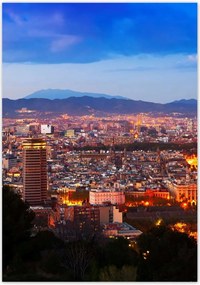 Poszterek 70x100 Éjszakai felvétel Barcelonából