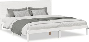 vidaXL fehér tömör fa extra hosszú ágykeret matrac nélkül 180 x 210 cm