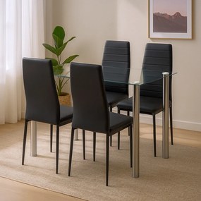 Nolen 4+1 étkező garnitúra fekete