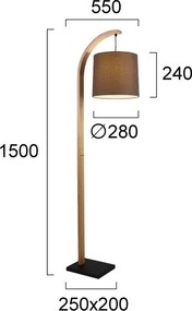 HANA állólámpa 1xE27/40W/230V barna