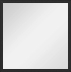 HOMCOM Négyzet alakú Fali Tükör 50 x 50 cm, fekete fa kerettel, ideális fürdőszobába, nappaliba vagy hálószobába | Aosom