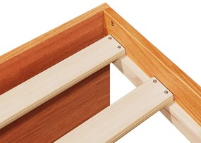 nappali ágy matraccal viaszbarna 100x200 cm tömör fa fenyőfa