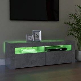 betonszürke TV-szekrény LED-világítással 120 x 35 x 40 cm
