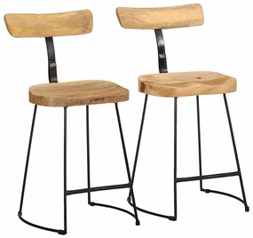 vidaXL Bárszékek 2 db 49x43x79 cm tömör fa Mango
