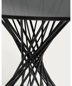 Fekete kerek étkezőasztal üveg asztallappal ø 120 cm Niut – Kave Home