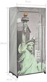 New York szövet ruhásszekrény 75 x 45 x 160 cm