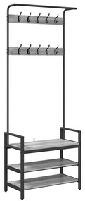 Kabáthorog polcokkal Szürke sonoma 75 x 34 x 184 cm Faanyag
