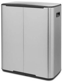 Matt ezüstszínű acél szelektív pedálos szemetes 60 l Bo – Brabantia