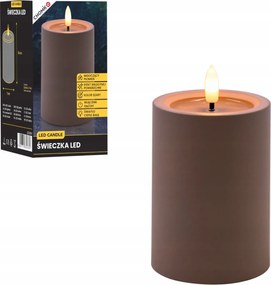 Led gyertya szürke 7×10 cm villogó elemes dekorációs láng