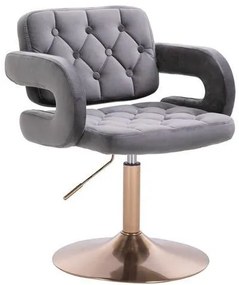 HR8403N Grafit modern velúr szék arany lábbal