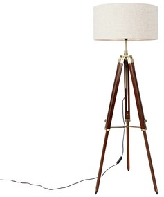 Állólámpa réz világos szürke árnyékolóval 50 cm háromlábú - Cortin