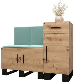 Előszobabútor Amanda 18 (artisan tölgy + zöld). 1086012