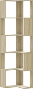 vidaXL 5 szintes sonoma tölgy szerelt fa sarok könyvespolc 50x50x179cm