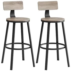 Bárszékek, Konyhai Székek 2 db-os Szett, Szürkés Bézs és Fekete