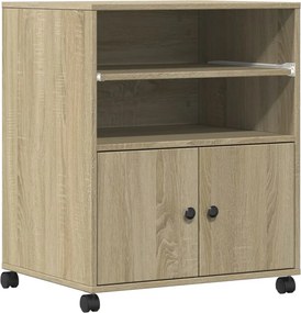 vidaXL sonoma tölgy színű nyomtatóállvány kerekekkel 60x48x74 cm