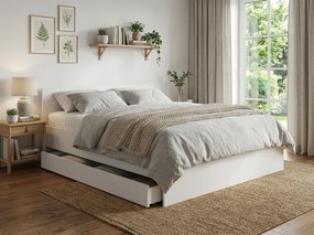 Ágy ELISA 140 x 200 cm, fehér Ágyrács: Léces ágyrács, Matrac: Deluxe 10 cm matrac