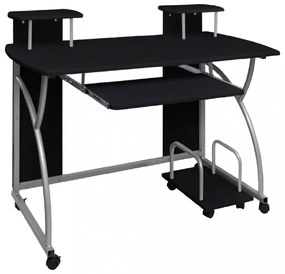 fekete szerelt fa számítógépasztal 110 x 52 x 88,5 cm