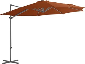 vidaXL terrakotta konzolos napernyő acélrúddal 300 cm