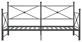 kihúzható kanapéágy matrac nélkül fekete 100x200 cm acél
