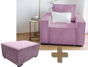 Fotel lábtartóval SMART SET, lila