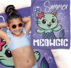 Fürdőlepedő 60x75cm Gyerek Törölköző Macskaház Gabi Summer Meowgic