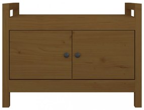 mézbarna tömör fenyőfa előszoba pad 80 x 40 x 60 cm