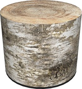 Puff Bertoni ülőfelület, stabil, nyomott nyírfatörzs utánzat Nyírfa