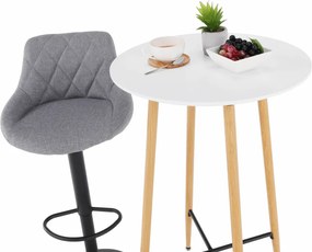 Bárasztal, fehér/tölgy, átmérő 60 cm, IMAM