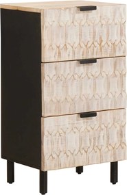 vidaXL Széf Fehér mosott felület 40 x 33 x 75 cm Tömör Mangófát