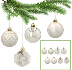 Arany karácsonyfadíszek,műanyag karácsonyfadísz szett,karácsonyfadísz 6cm,8db