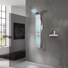 vidaXL rozsdamentes acél ívelt zuhanypanel rendszer