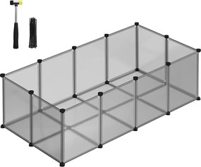 Kisállat ketrec, kisállat kifutó, 46x73x143 cm, szürke