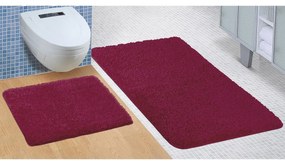 Mikro fürdőszobai szőnyegkészlet bordó, 60 x 100 cm, 60 x 50 cm