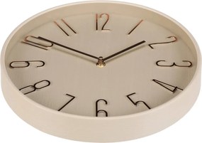 Falióra 30 cm átmérő, műanyag, arany számokkal, krémszínű