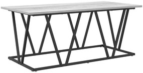Szürke Sonoma Dohányzóasztal 100x50x40 cm Szerelt Fából és Fém Kerettel