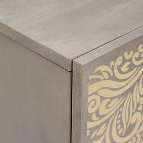 Széf Szürke és Arany 60 x 33.5 x 75 cm Tömör mangófa