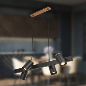 Briloner 4059045 - ERA kábeles csillár 4xGU10/10W/230V fekete