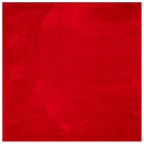 HUARTE piros rövid szálú puha és mosható szőnyeg 160 x 160 cm