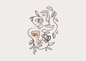 Üveg kép - Line art arckezelés (70x50 cm)