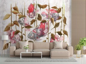 Gario Fotótapéta Vörös halak - japán koi pontyok Anyag: Vlies, Méret: 300 x 210 cm