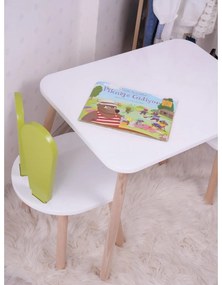 Gyerekasztal székekkel Bunny One Chair Set - Pistachio Green, White
