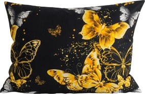 Mikroszálas párnahuzat GOLD BUTTERFLY 70x90 cm, fekete