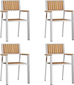 vidaXL Kerti Szék 4 pcs Barna 56 x 54,5 x 87 cm Tömör Teakfa