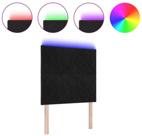 LED Fejtámla Gyémánt Blokkok Dizájn Fekete 90 cm Bársony