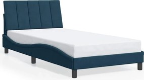 vidaXL kék bársony ágykeret matrac nélkül Hanko 100x200 cm