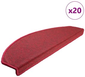 20 db bordeaux piros lépcsőszőnyeg 65x24x4 cm